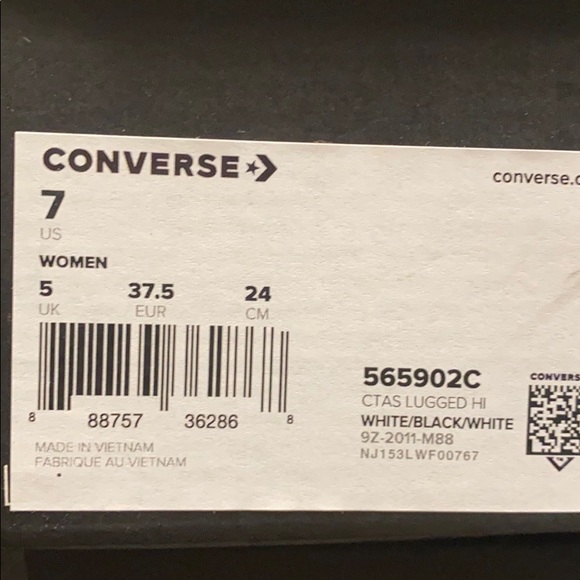 Converse Lugged Hi white NEW - Picture 3 of 5